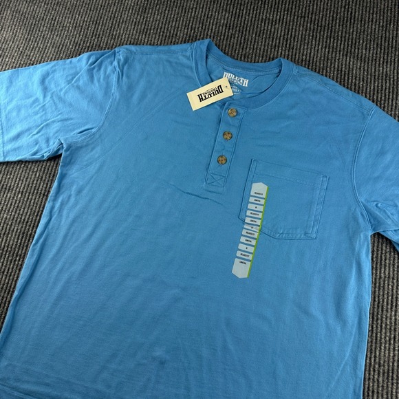 Duluth Trading Co Other - Duluth Trading Co Mens Longtail T Relaxed Fit SS Henley Pocket Blue Shirt 67009